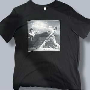 Bruce Lee vs Ali Black Graphic T-Shirt